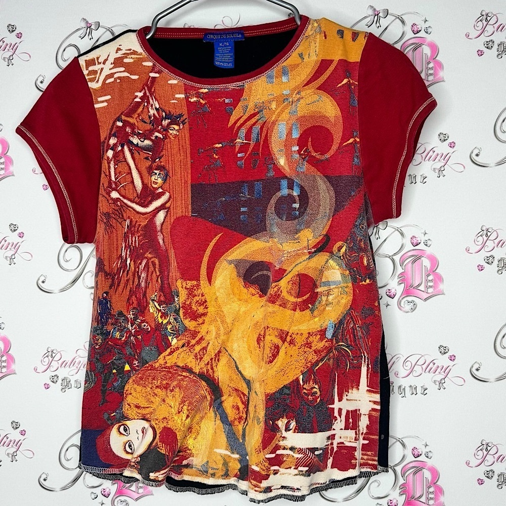 Cirque du soleil Graphic Tee Red and Orange acrobatics concert show